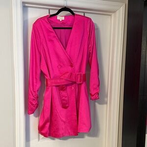 Skies Are Blue Hot Pink Satin Jacket